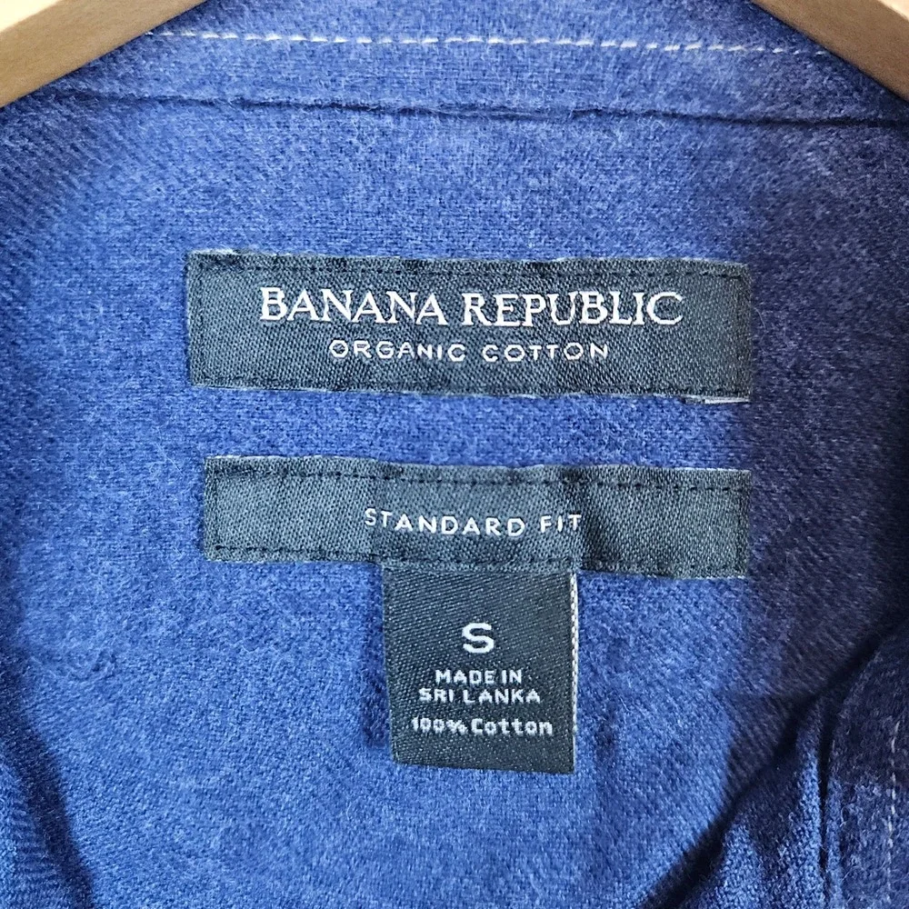 Banana Republic Mens‎ Size S Organic Cotton Standard Fit Blue Button Down Shirt